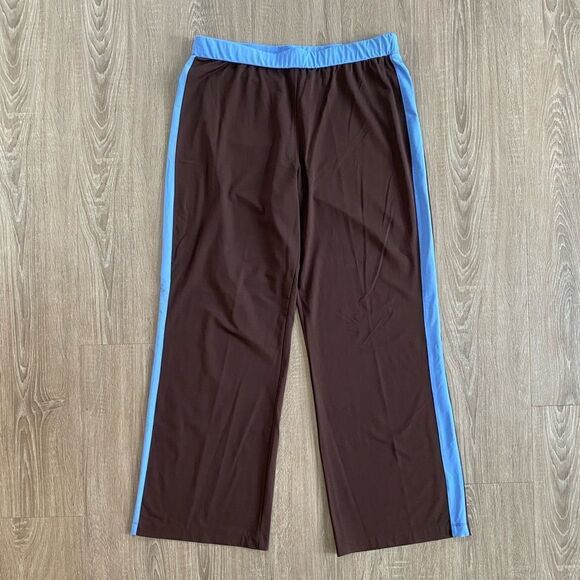 Soma Chocolate Brown Side Strips Stretch Straight Leg Pants, size 2 (large) - Picture 2 of 3